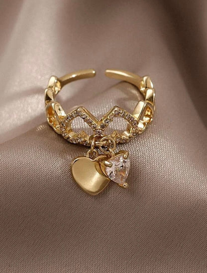 Rhinestone Heart Ring